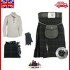 Men's TC Scottish BlackWatch Tartan 8 Yards 16Oz Kilt Set Outfit 9pcs/Pin Brooch