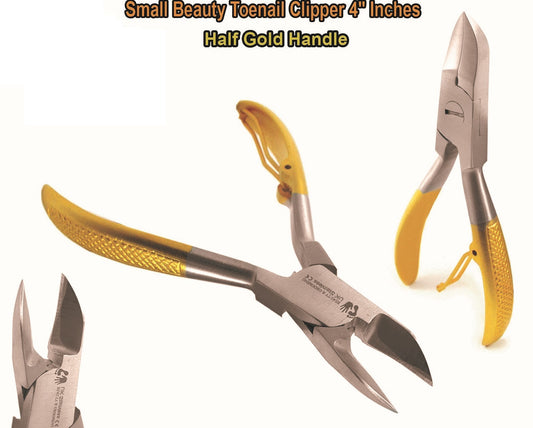 Chiropody Toe Nail Clippers for Thick Nails Cutter 4" Half Gold Colored Handle