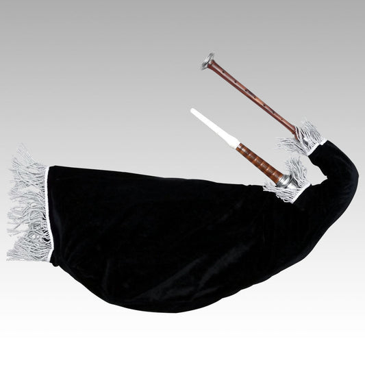 Scottish Goose Practice Bagpipe New Brown Silver Mounts Black Velvet Bag