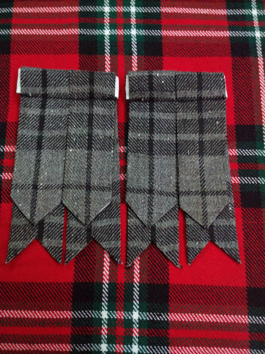 TC Men’s Kilt Hose Flashes Gray Watch Tartan/Grey watch tartan Kilt Flashes L