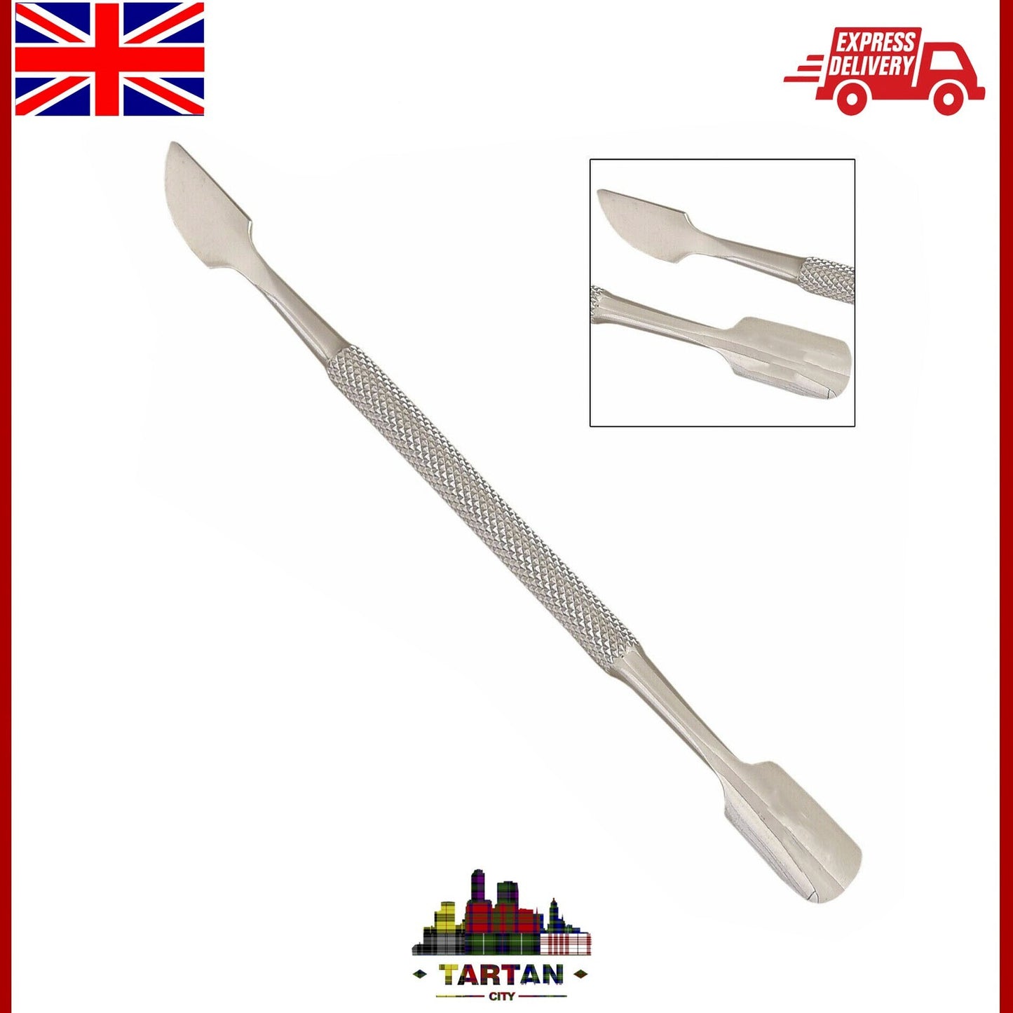 AC Cuticle Pusher Spoon Manicure Nail Pusher Scraper Remover Stainless Steel
