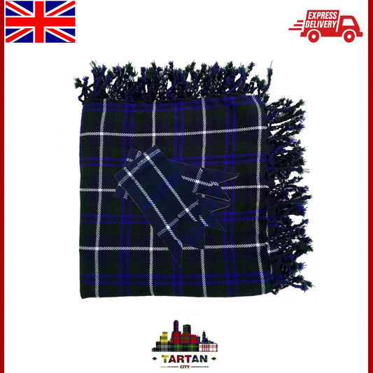 Kilt Fly Plaid Douglas Blue Tartan 48"X48"/fly plaid douglas tartan + Flashes