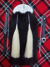 Black Horse Hair Sporran with Celtic Cantle – Full Dress Kilt Sporran + Belt