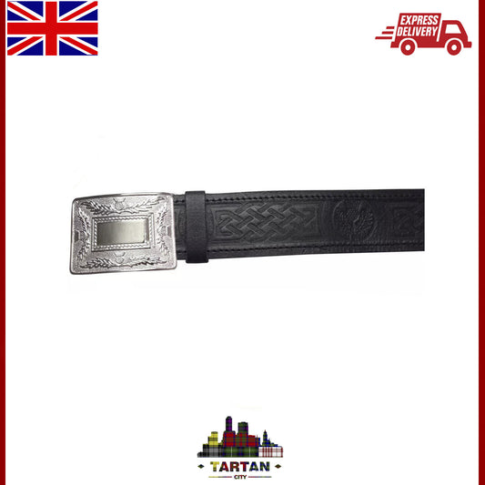 " TC Cuir Ceinture Kilt & Chardon Boucle Ensemble "