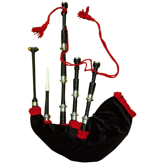 TC Scottish Highland Bagpipes Rosewood Black Colour Silver Mounts/Dudelsack