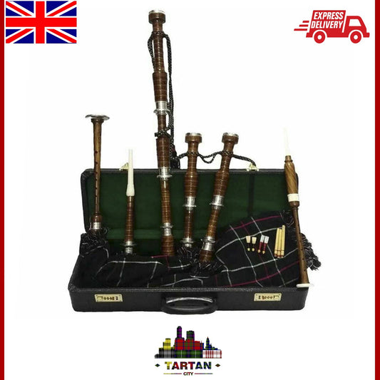 Authentic Scottish Great Highland Bagpipe - McKenzie Tartan & Hard Case Included