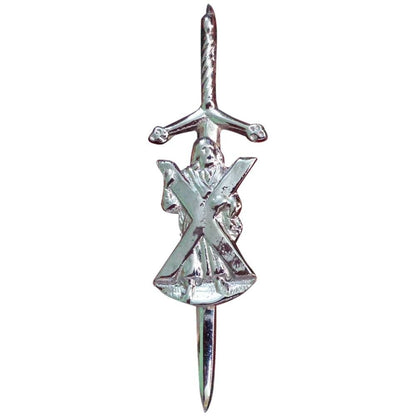 St Andrew Sword Kilt Pin – Chrome, Black, Gold, Antique Finish Highland Wear