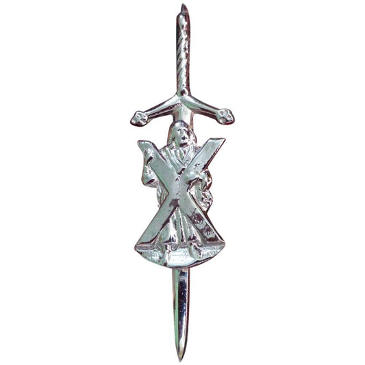 St Andrew Sword Kilt Pin – Chrome, Black, Gold, Antique Finish Highland Wear