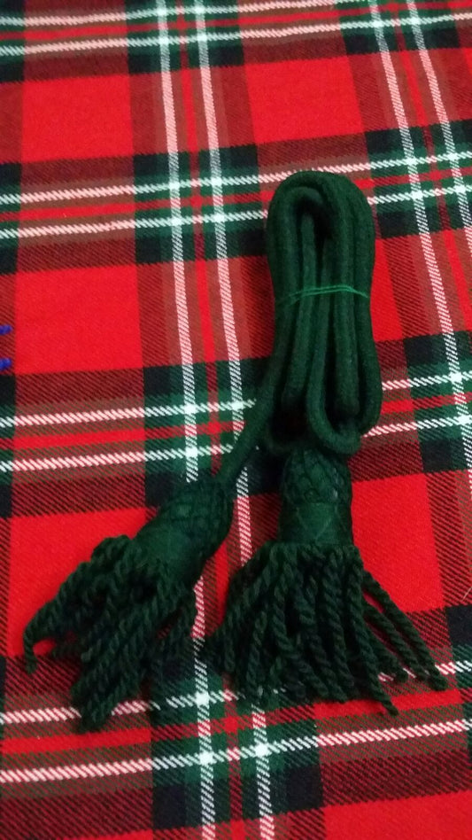 TC NEW BRASS BUGLE WOOL CORD GREEN COLOR/SILVER BUGLE CORD WOOL/ARMY