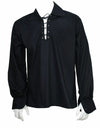 Black Scottish Highland Jacobean Jacobite Ghillie Kilt Shirt-Tc