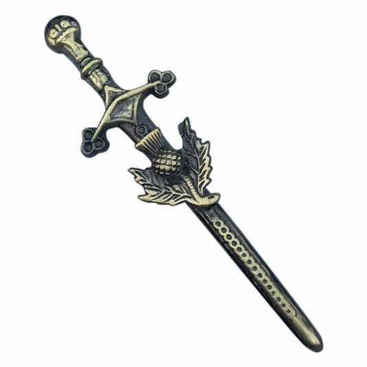 TC Scottish Thistle Kilt Pin Antique Chrome Finish 4"/thistle kilt Brooch Pins