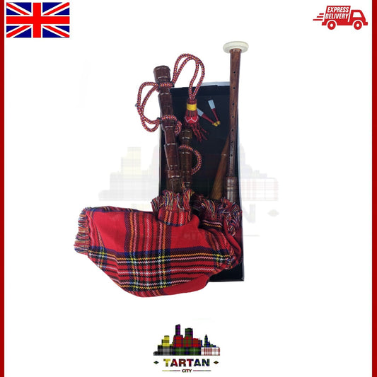 Junior Playable Bagpipes - Fun Royal Stewart Tartan Bagpipe Toy for Kids by TC