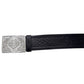 TC 100% Real Black Leather Kilt Belt Thistle Embossed Swirl Celtic Kilts Buckle