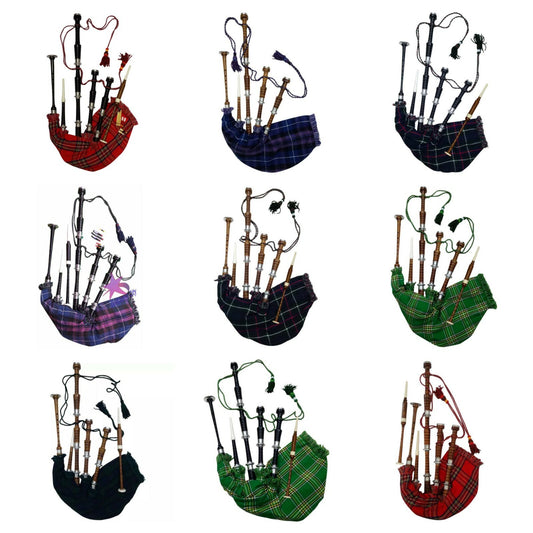 TC Scottish Great Highland Bagpipe Silver mount Rosewood Various Tartan Bagpipes
