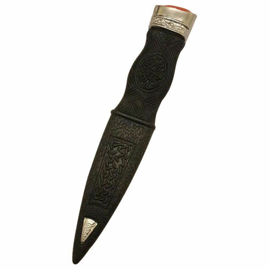TC Kilt Safety Sgian Dubh Antique Dummy Pewter Mount with Orange Stone
