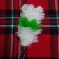 TC Feather Plume Hackle Glengarry Cap White,Green,white/Balmoral plume hackle 6"