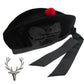 Plain Glengarry Cap with Hat Badges Chrome/Balmoral cap badges/Highlander Cap-Tc