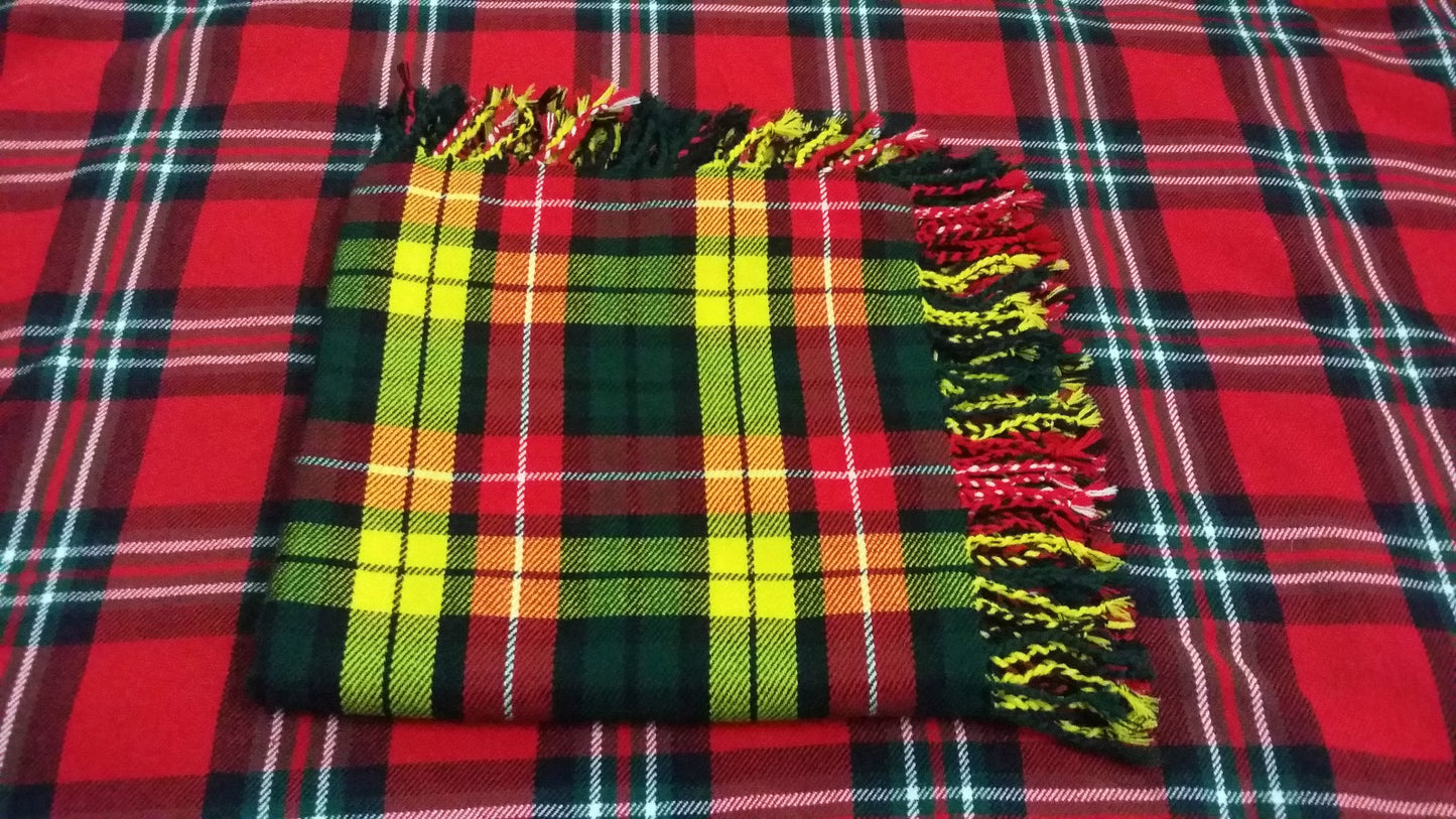 TC Mens Scottish Fly Plaid Buchanan Tartan 48"x48"/Buchanan tartan Kilt Plaid