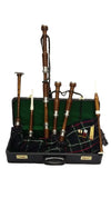Scottish Bagpipe Rose Wood Natural Finish Metal Plain Mounts/Highland Bagpipes