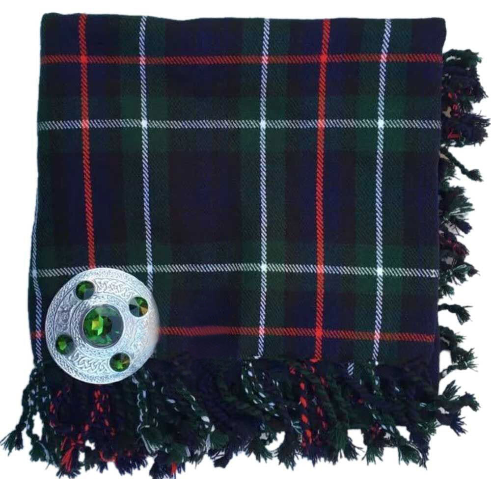 TC New Men's Kilt Fly Plaid With Stone Brooch in Different Tartans Colours