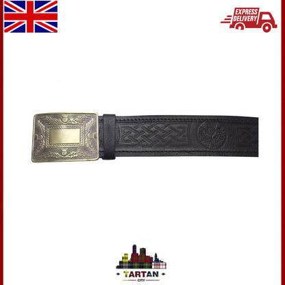 " TC Cuir Ceinture Kilt & Chardon Boucle Ensemble "