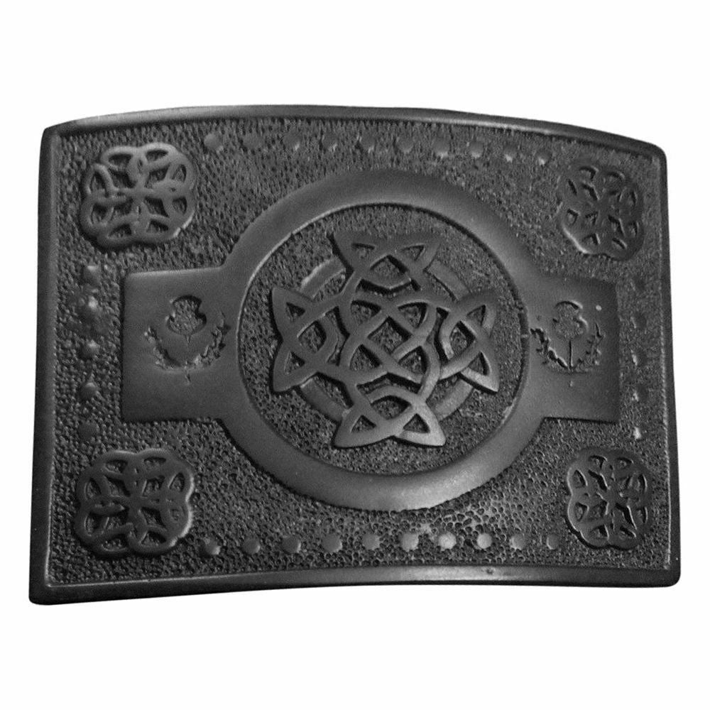 TC Highland Kilt Belt Buckle Celtic Knot Work Gold/Antique/Chrome/Black Finish