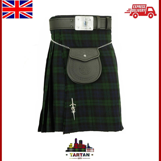 Men's Scottish Highland Kilt - Blackwatch Tartan Traditional Dress Skirt