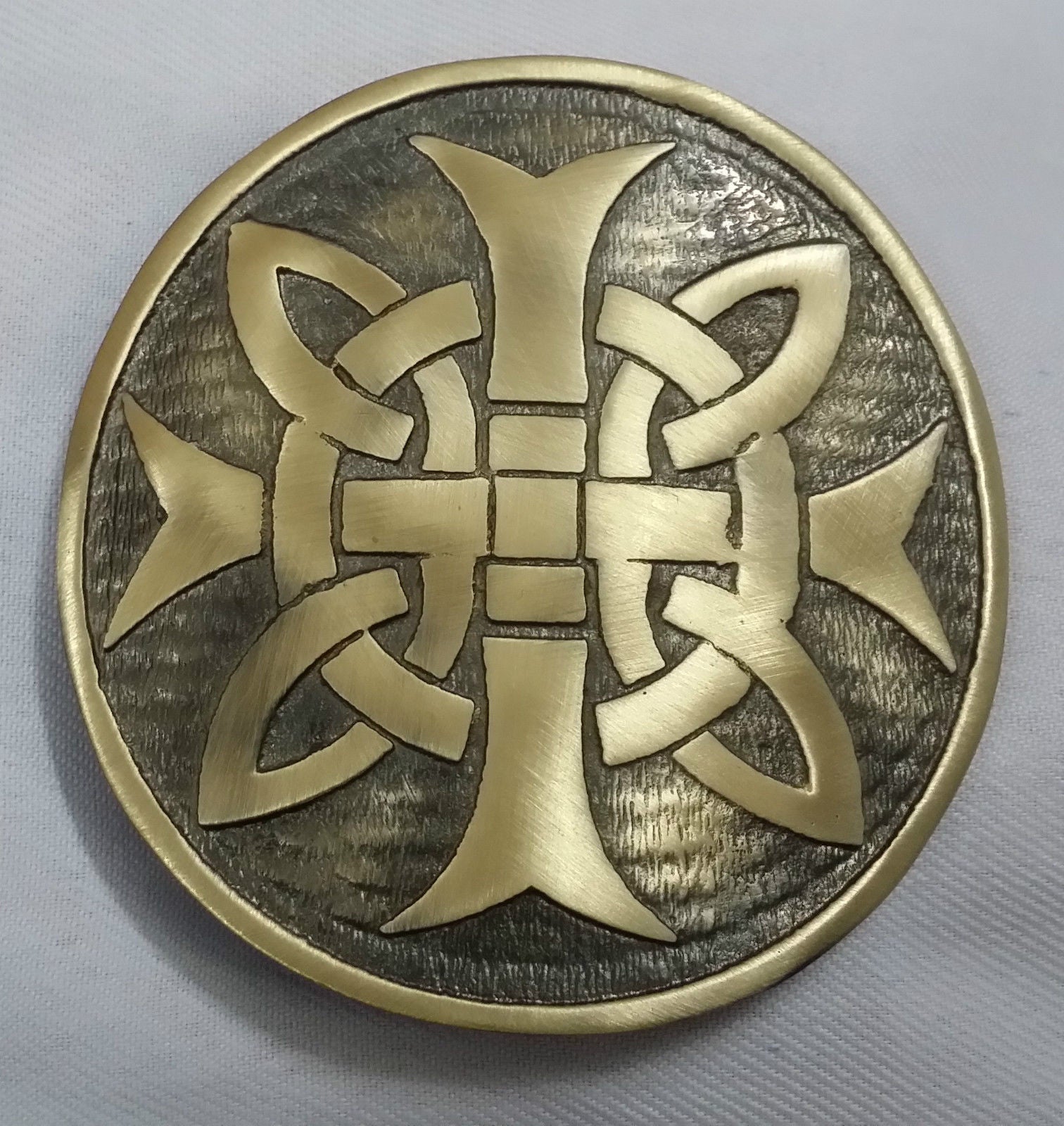 Celtic Cross Round Kilt Belt Buckle Antique Finish 3"/kilt belt Buckle CELTIC
