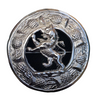 Lion Rampant Chrome Finish Fly Plaid Brooch 3"/Kilt Brooch/pins