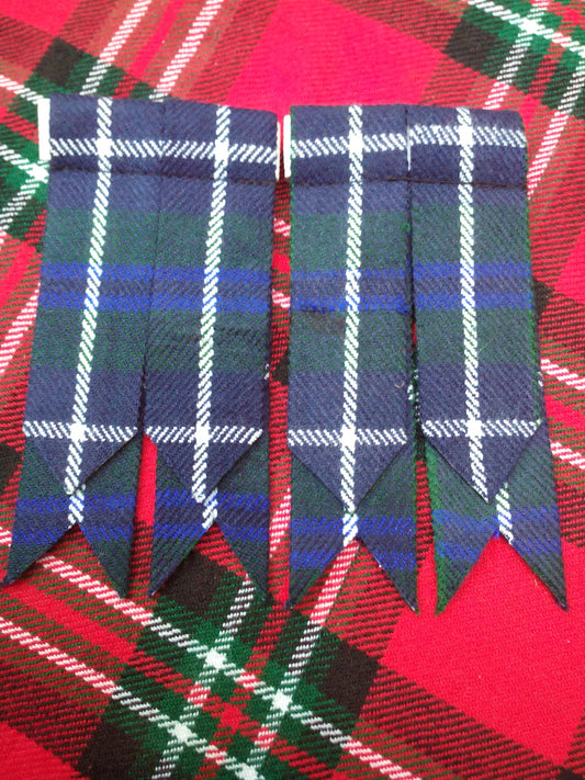 New Scottish Tartan Kilt Hose Sock Flashes Blue Douglas/blue Douglas Kilt Flashe