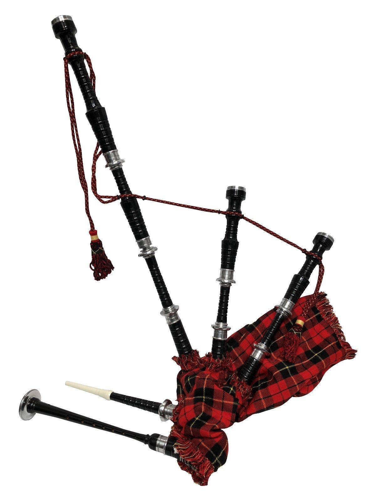TC Full Size Scottish Bagpipe Rosewood Black Finish Available In Various Tartan