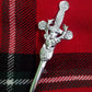 TC Celtic Kilt Pin Chrome Finish 4"/Highland kilt pin Stag Head Silver finish