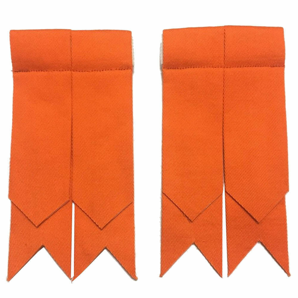 TC Men's Kilt Sock Flashes Plain Orange/Highland Kilt Hose Flashes/kilt flashes