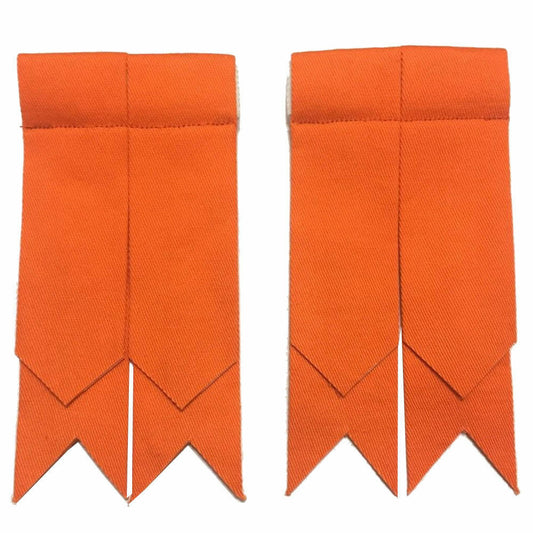 TC Men's Kilt Sock Flashes Plain Orange/Highland Kilt Hose Flashes/kilt flashes