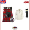 Men's Outfit Highland Scottish Royal Stewart Tartan 8 Yards Kilt Set 8Pcs
