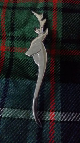 New Scottish Kilt Pin Stag Head Chrome Finish Design 4"/Highland Pins
