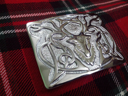TC Men’s Kilt Belt Buckle Stag Head Chrome Finish/stag head kilt belt Buckles