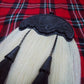 TC Men's Kilt Sporran White Horse Hair Celtic Thistle Cantle Jet Black Finish