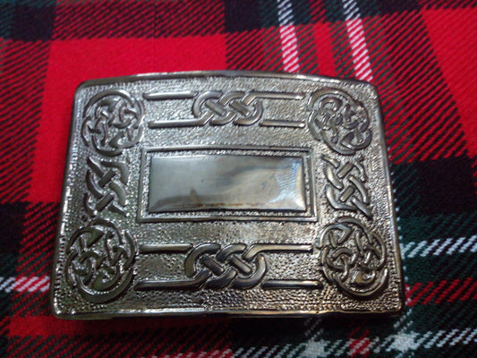 TC Men’s Kilt Belt Buckle Celtic Swirl Chrome/Scottish Kilt Buckle CELTIC swirl