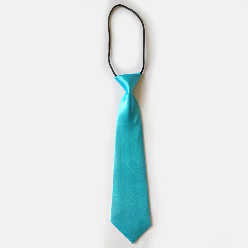 Boys Classic Satin Elastic Neck Tie for Wedding Prom Children School Kids tie