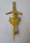 Thistle Kilt Pin Gold Finish 3.5"/Scottish Kilt pin Sword Thistle Hilt/Child pin