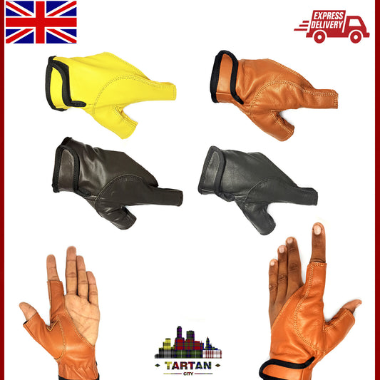 TC Longbow Archery Hunting Gloves/hunting Protective Leather Glove2 Fingers S-XL