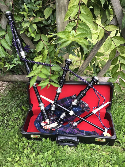 Great Highland Bagpipes Silver Amounts/Scottish Bagpipe with Hard Case/chanter