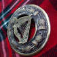 TC Irish Harp Fly Plaid Brooch Antique Finish 3"/Kilt Celtic