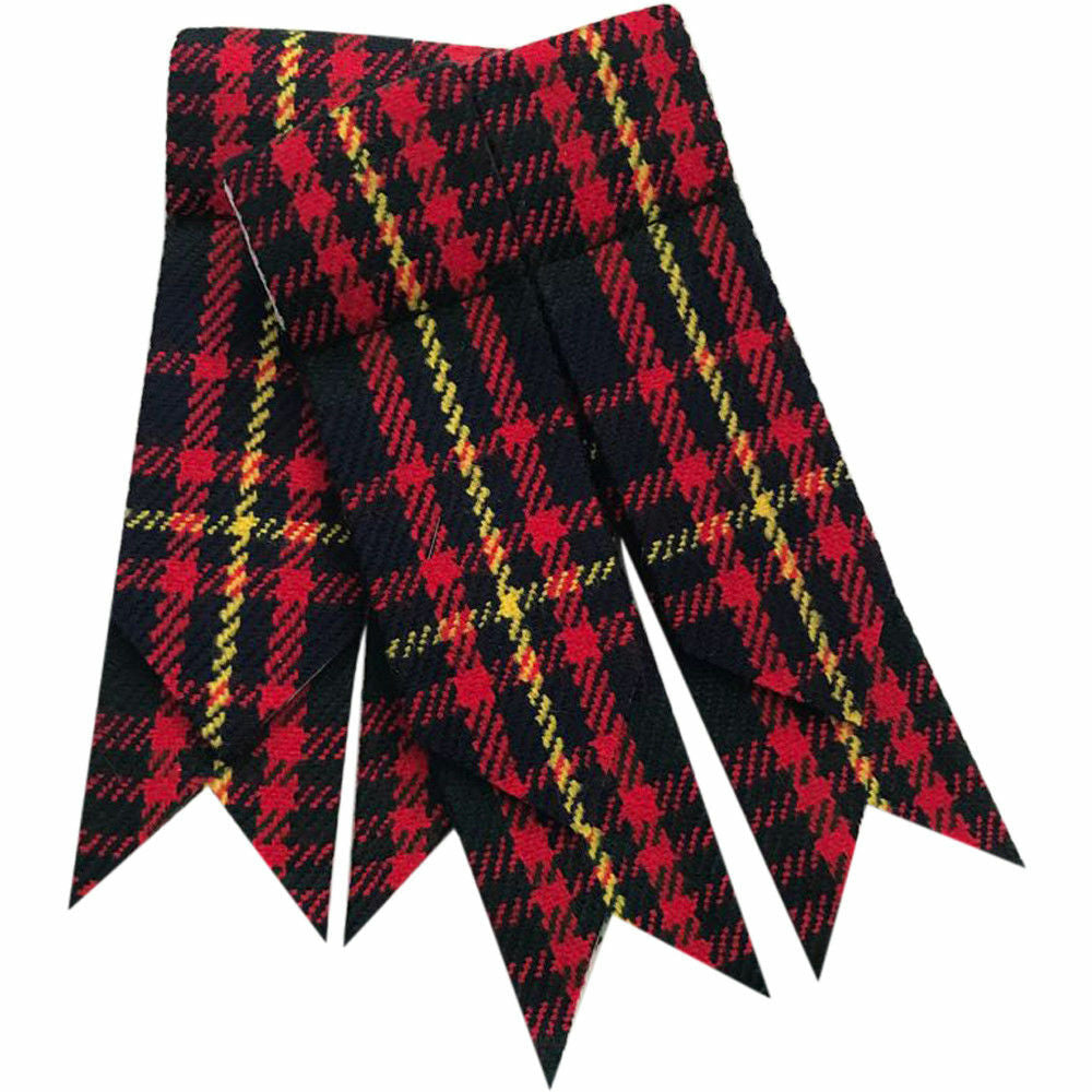 Kilt Hose Flashes Various Colours Tartans/Highland Kilt Sock Flashes Pointed