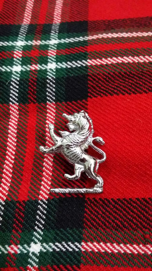 TC Highland Cap Badges/Glengarry Hat Badge Pin Lion Rampant Silver Chrome Finish