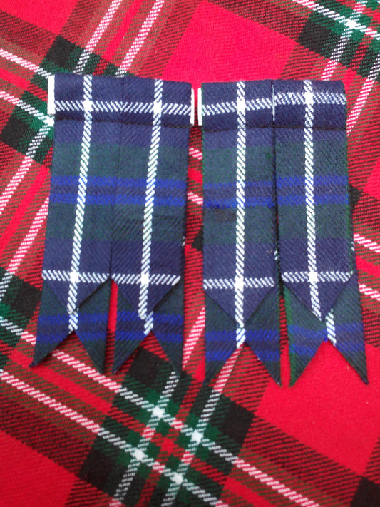 New Scottish Tartan Kilt Hose Sock Flashes Blue Douglas/blue Douglas Kilt Flashe