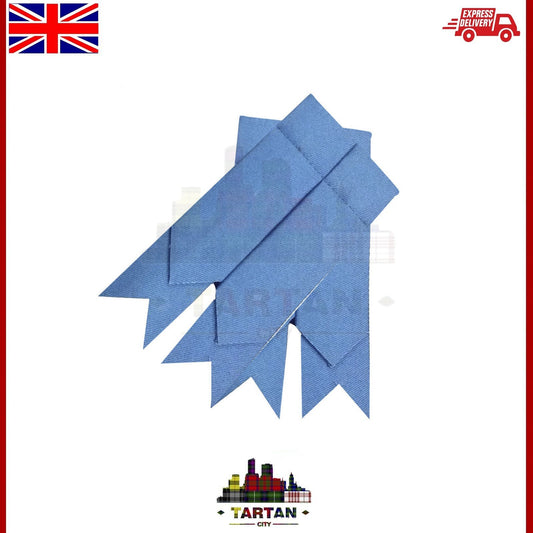 AirForce Blue Tartan Colour Kilt Flashes with Heavy Buckle/Kilt Hose Sock Flashe