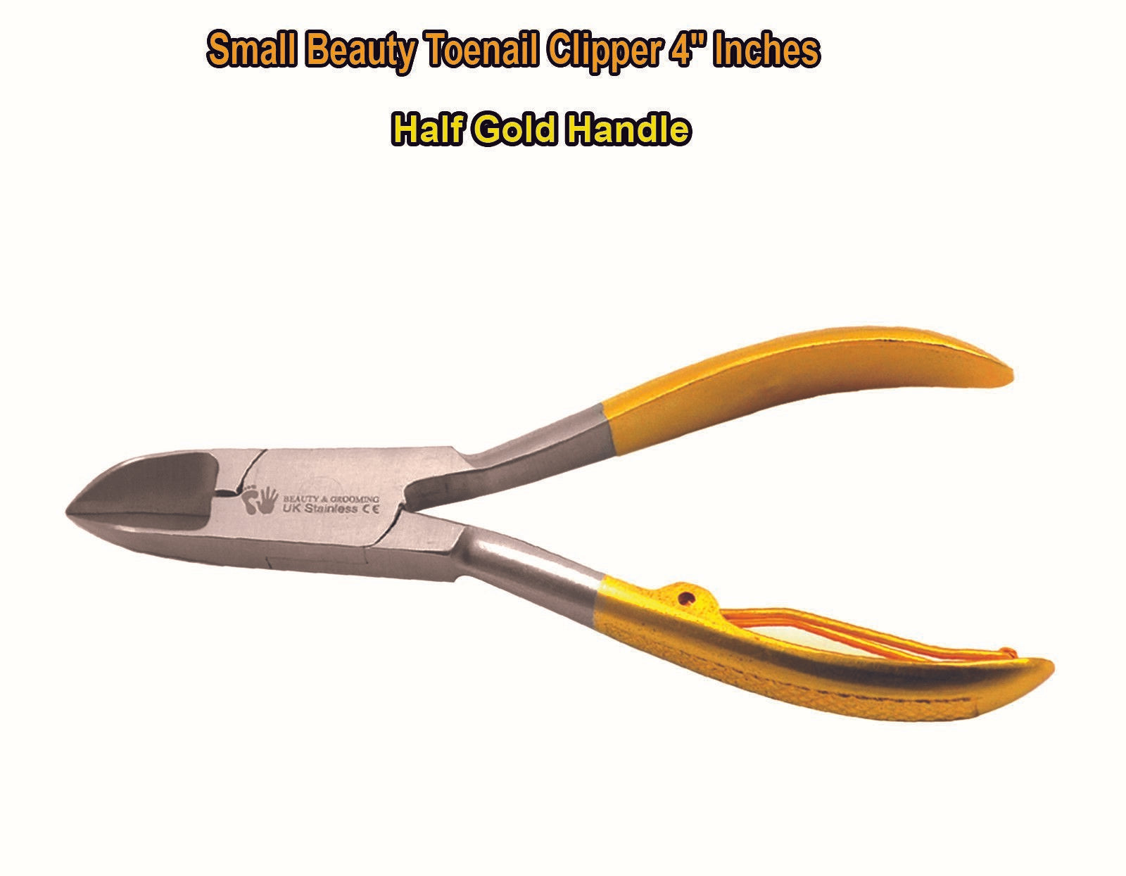 Chiropody Toe Nail Clippers for Thick Nails Cutter 4" Half Gold Colored Handle
