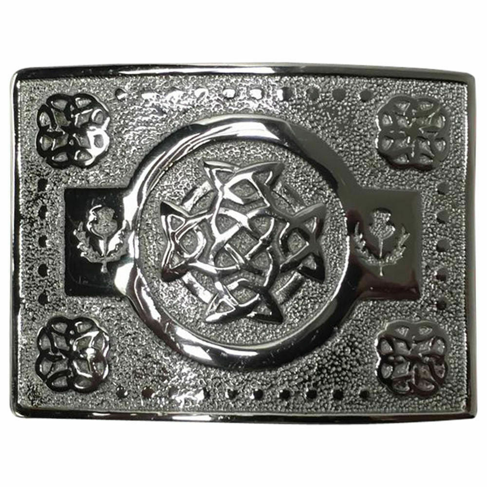 TC Highland Kilt Belt Buckle Celtic Knot Work Gold/Antique/Chrome/Black Finish